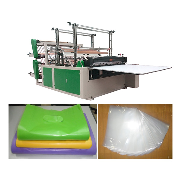 Máy chế túi cắt lạnh dán nóng 2 lớp 2 quai hoàn toàn tự động YF-HC